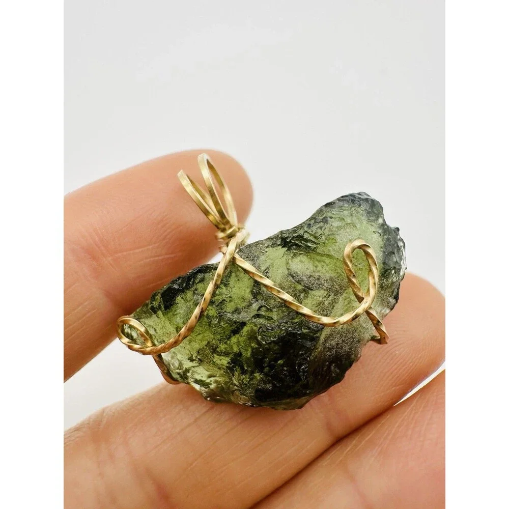 Handmade genuine moldavite